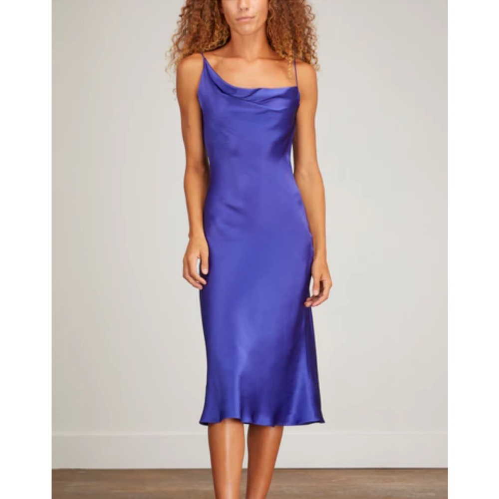 NWT STELLA MCCARTNEY asymmetric draped slip dress in Violet size 0